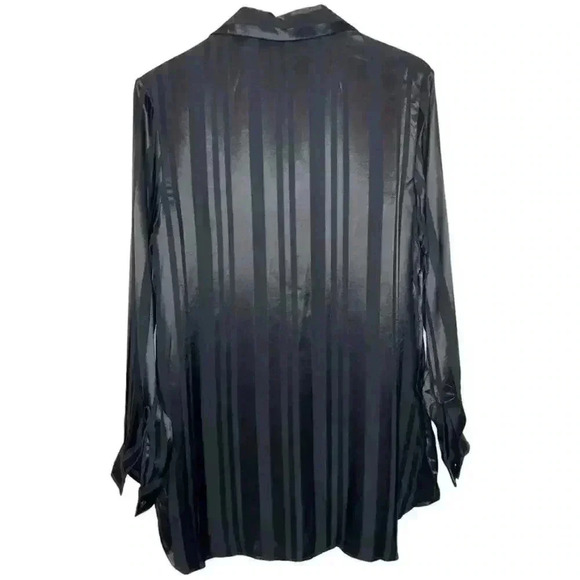 ANINE BING - NWOT - Ash Oversized Striped Satin Shirt Size XS - Picture 6 of 10